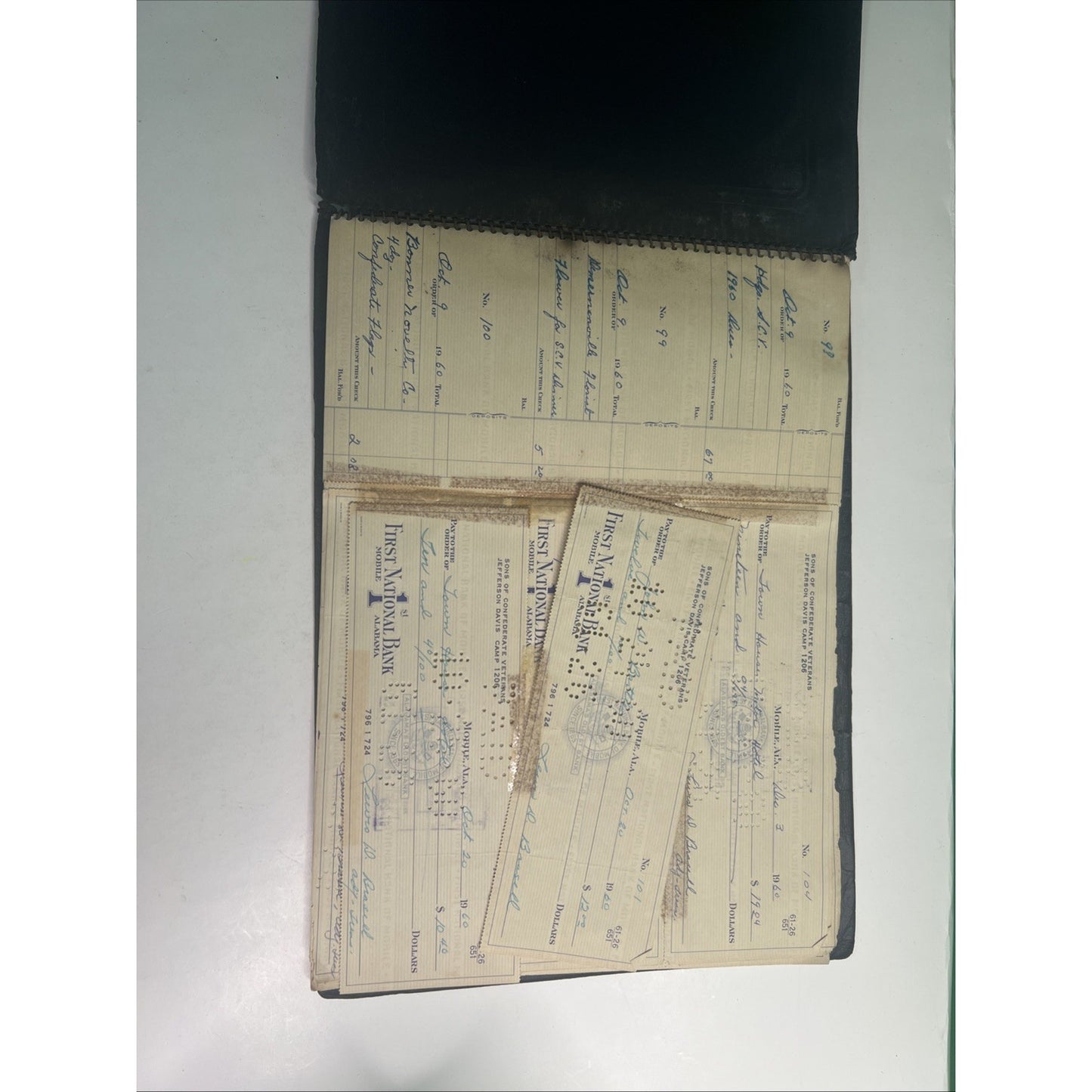 Mobile Alabama 1960s First National Bank Checks & Ledger Book Receipts