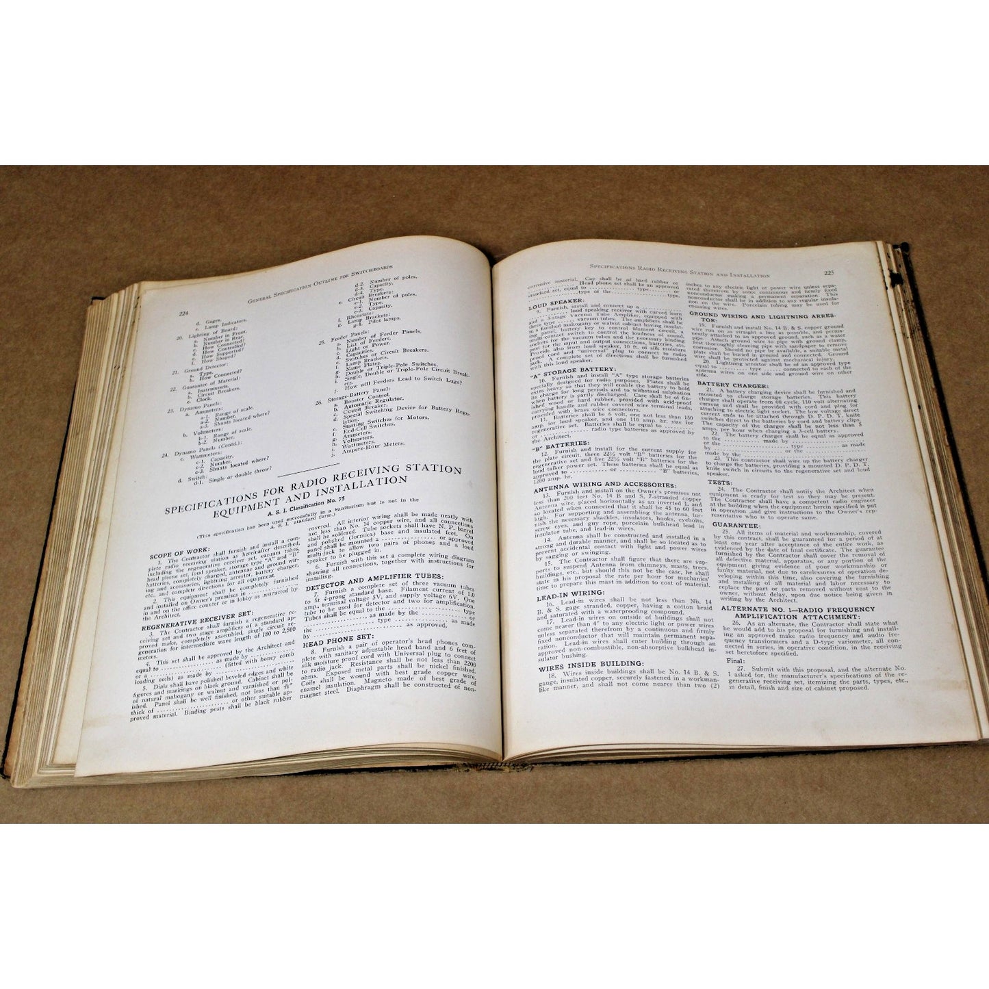 Antique 1923 Specification Record, American Specification Institute Book 1st Vol