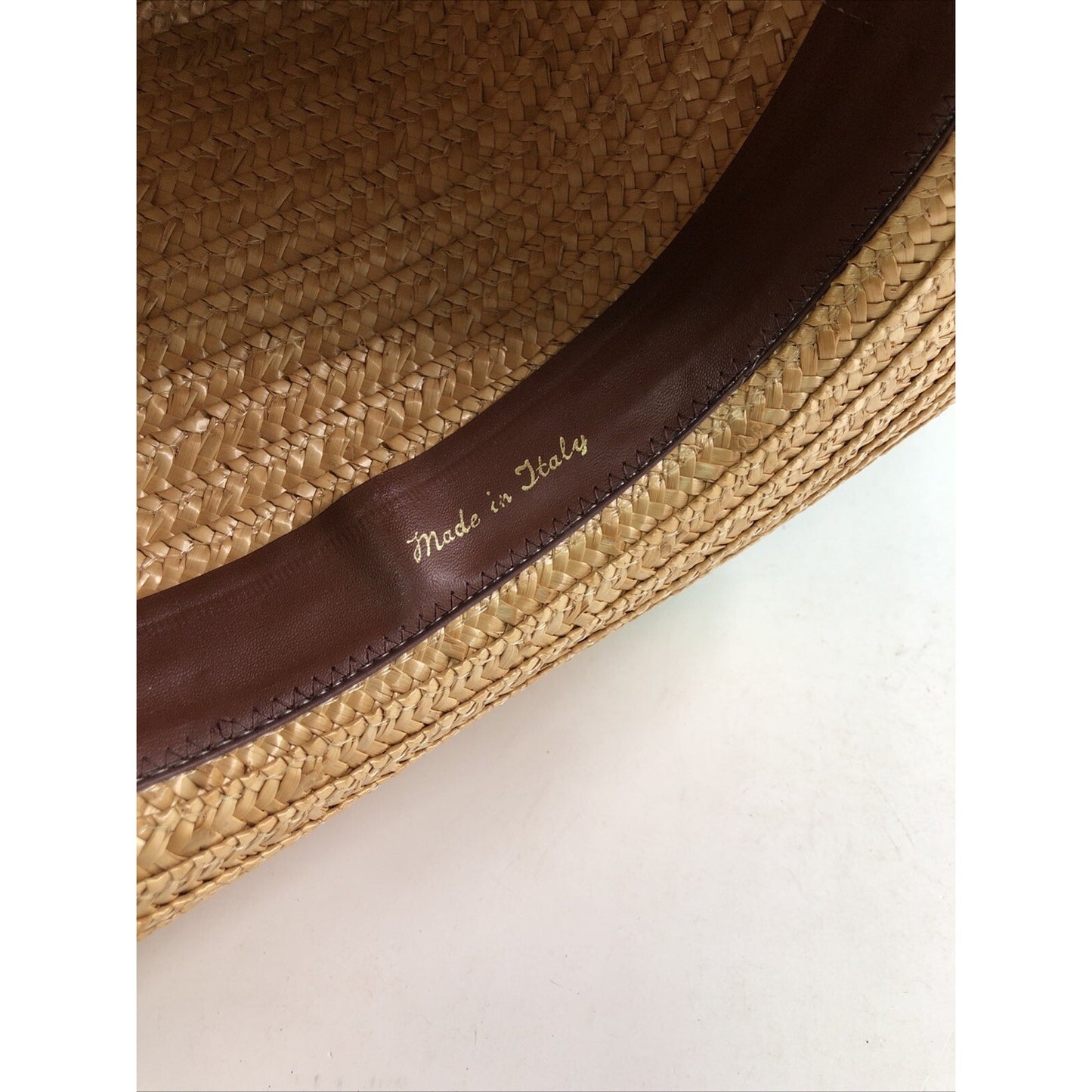 Vtg Stomper Western Style Cowboy Cowgirl Hat Straw Tan Rodeo Farm Made in Italy