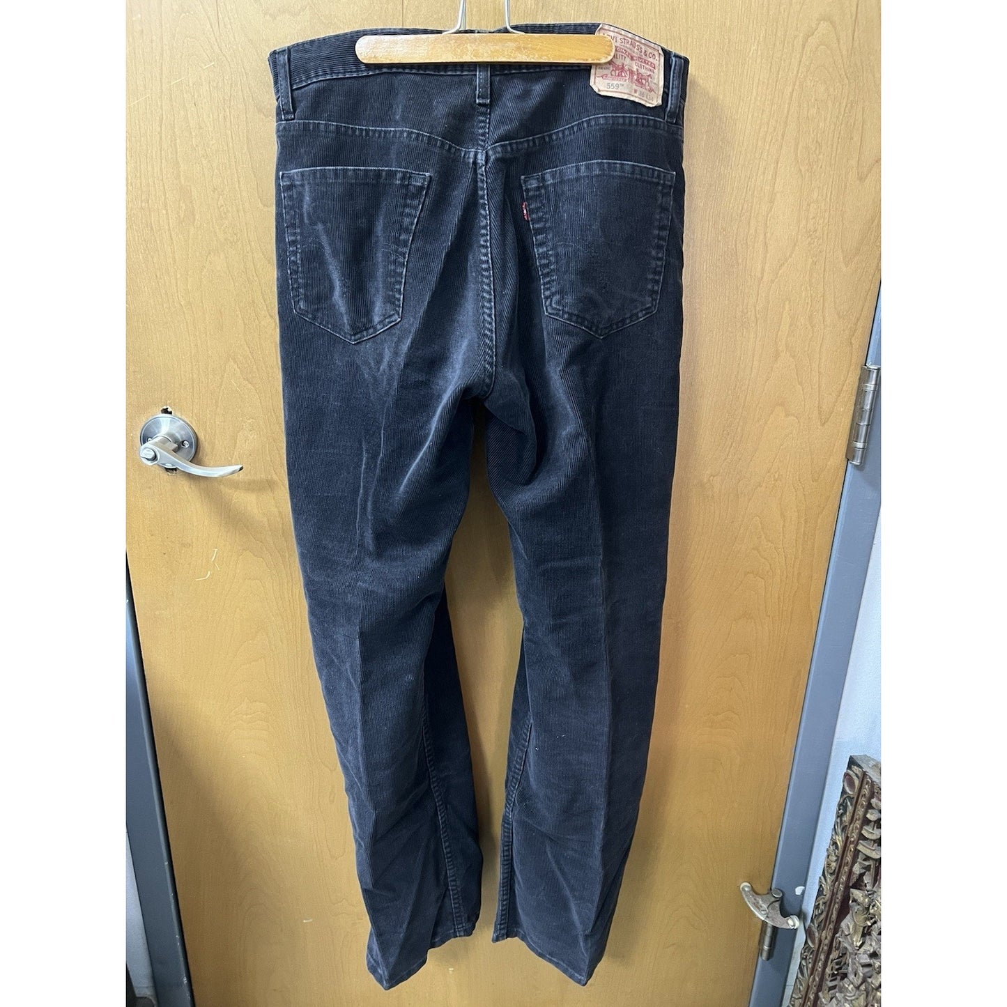 Levis 559 Corduroy Pants Mens 36x34 Black Relaxed Straight Casual