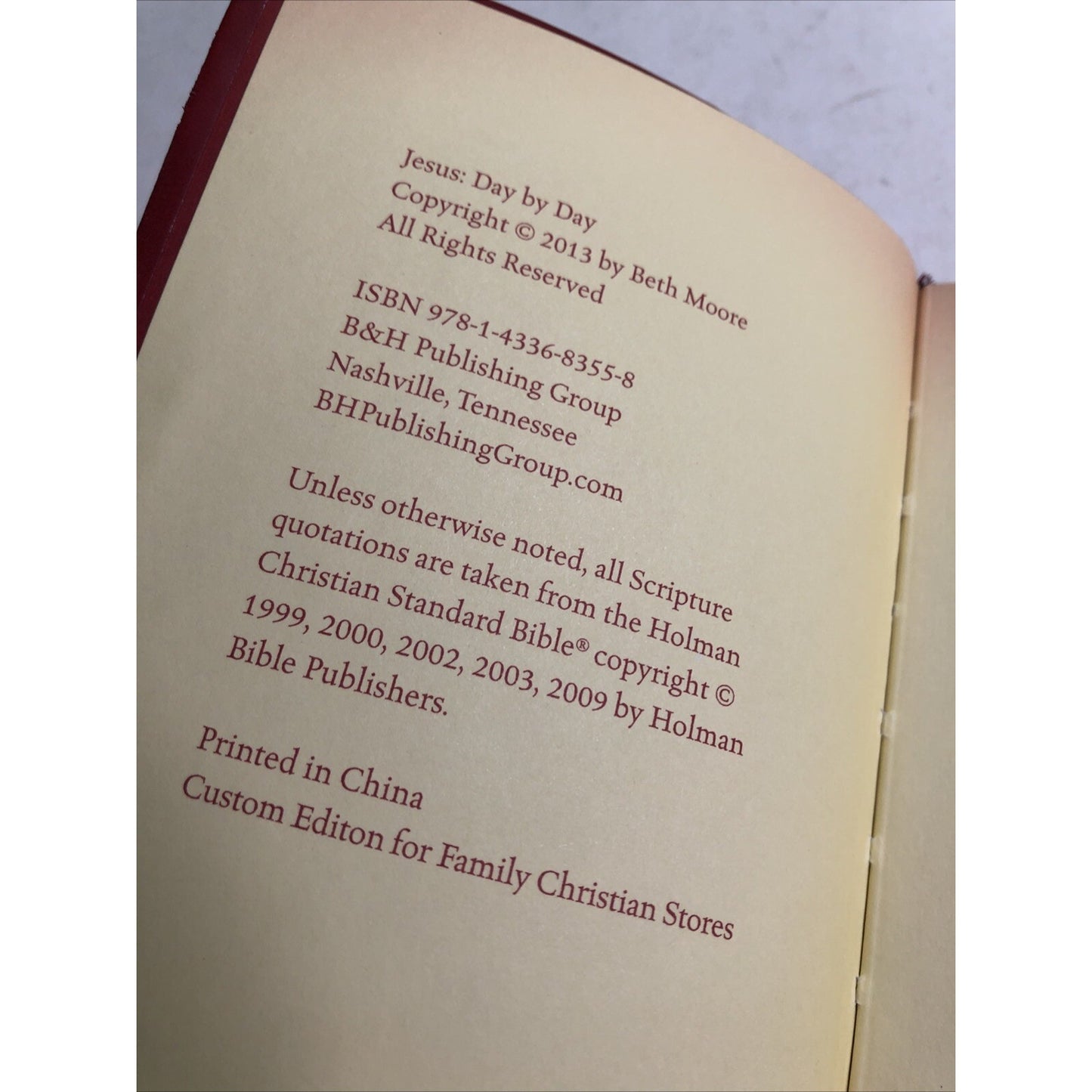 Jesus Day by Day - Beth Moore - 2013 Red Leather Bound Devotional 6.25 x 4.25