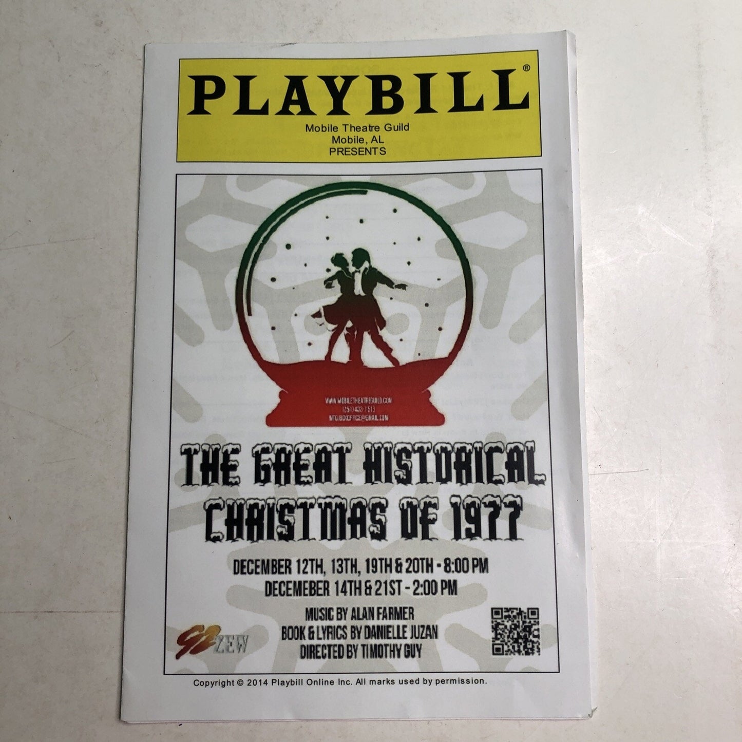2014 Mobile Theatre Guild Playbill AL Alabama Program