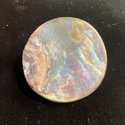 Antique Abalone Brooch Pin Brilliant Colors 1.5” Diameter