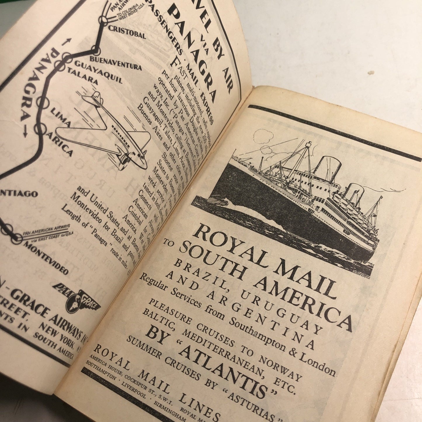 South American Handbook Guide 1935 Royal Mail Lines Maps Ads Mexico Cuba Brazil