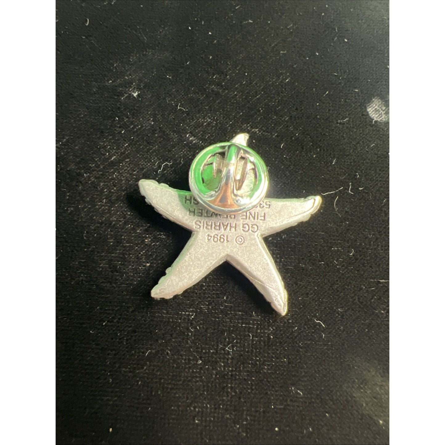 1994 G G Harris Fine Pewter STARFISH Pin Brooch 539 Scarf Hat Jacket Lapel