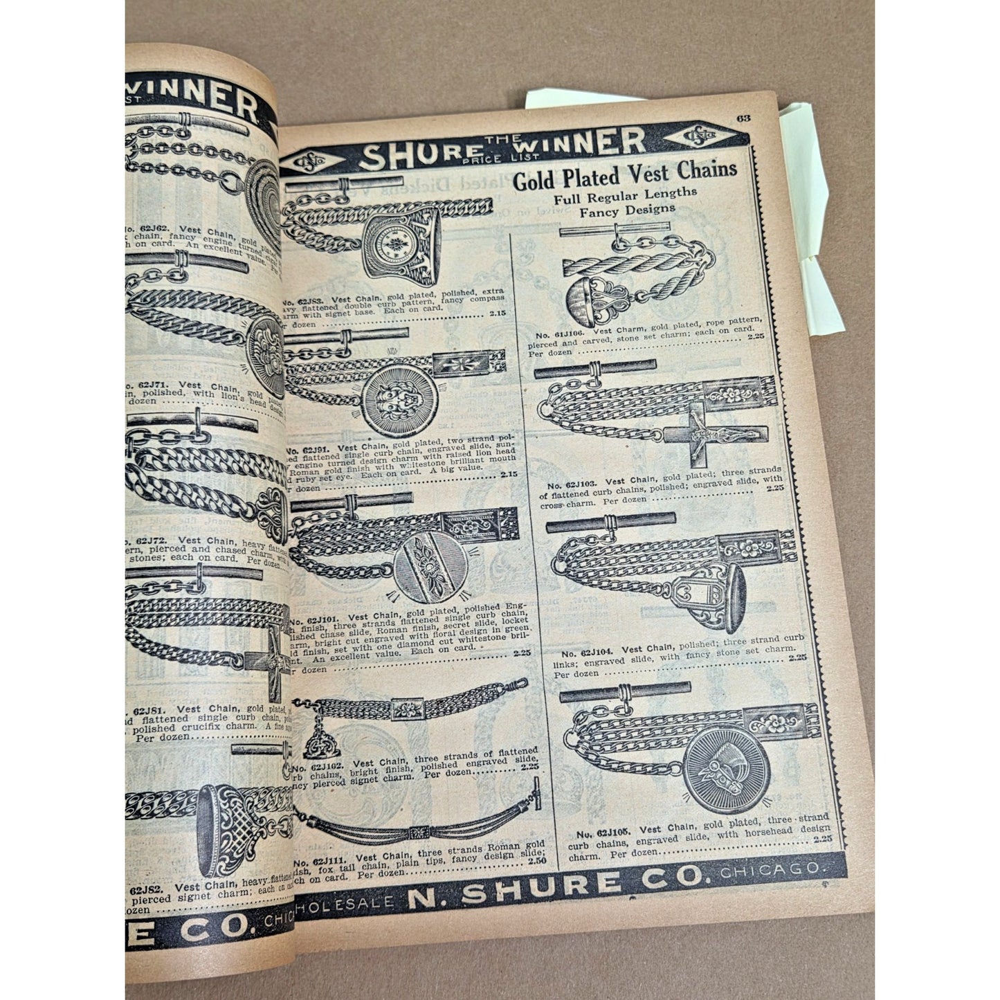 1919 N. Shure Co No. 82 Catalog "The Shure Winner" Vintage Chicago Wholesale