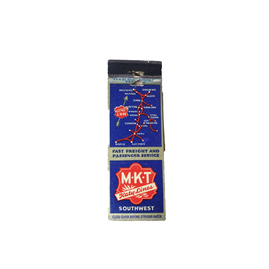 Vintage MidCentury Matchbook MKT Katy Lines Southwest Newcomb Hotel Hillsboro TX