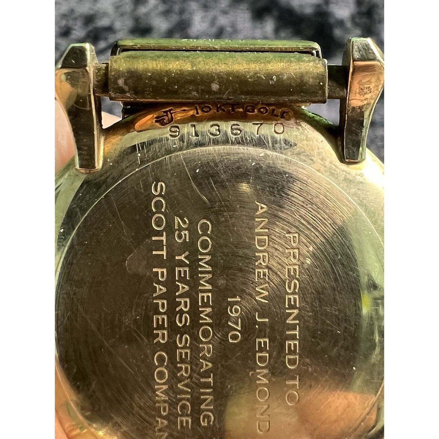 10 KT Gold HAMILTON MASTERPIECE WATCH Award Scott Paper Co For Parts Not Working
