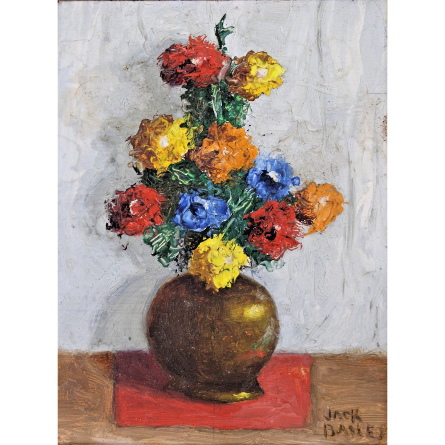 Small Oil On Board Still Life- Jack Bailey, Early 20th Century Framed 10 x 11.5"