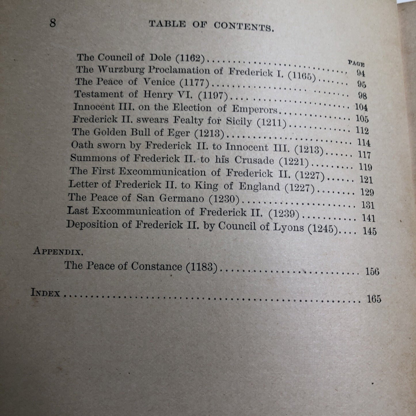 Select Mediaeval Documents And Other Material History Of Church & Empire 1892