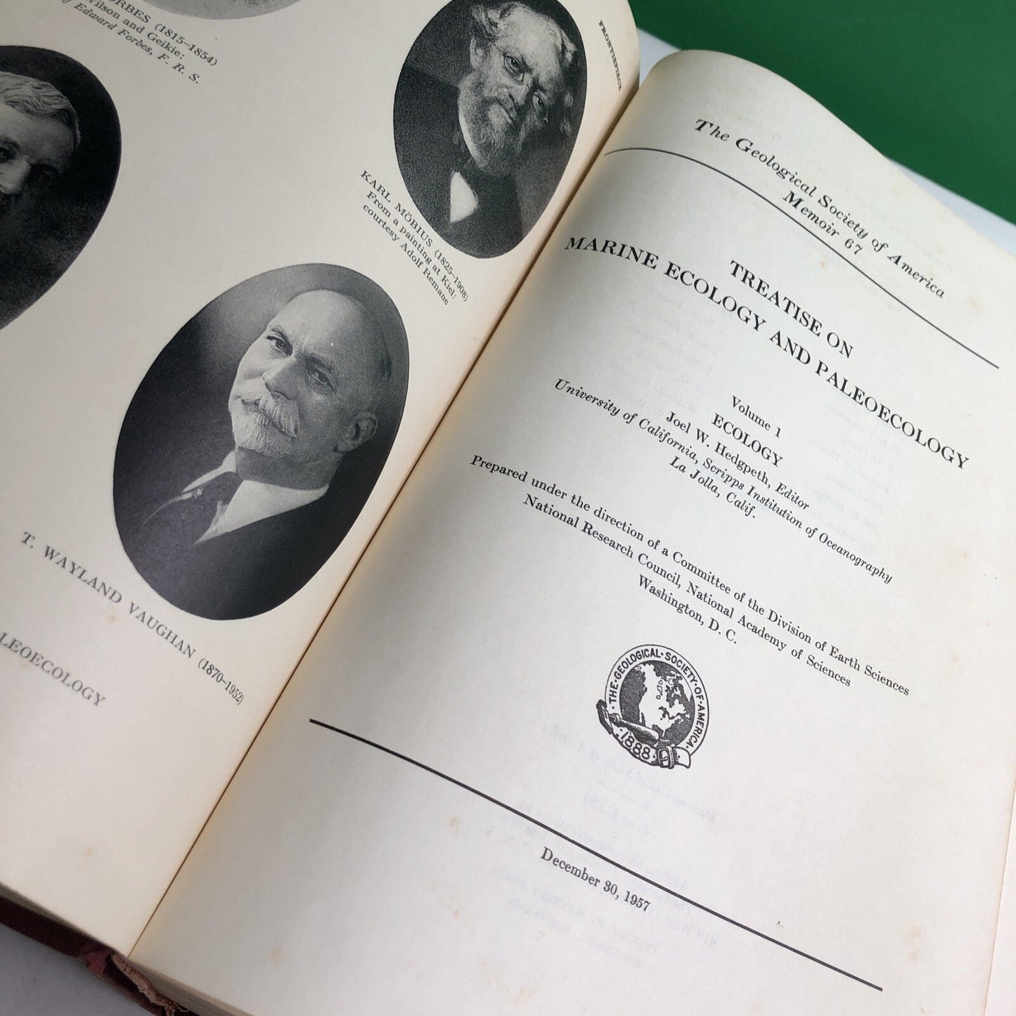 1957 Treatise Marine Ecology Paleoecology Vol. 1 Illus. Maps Geological Society