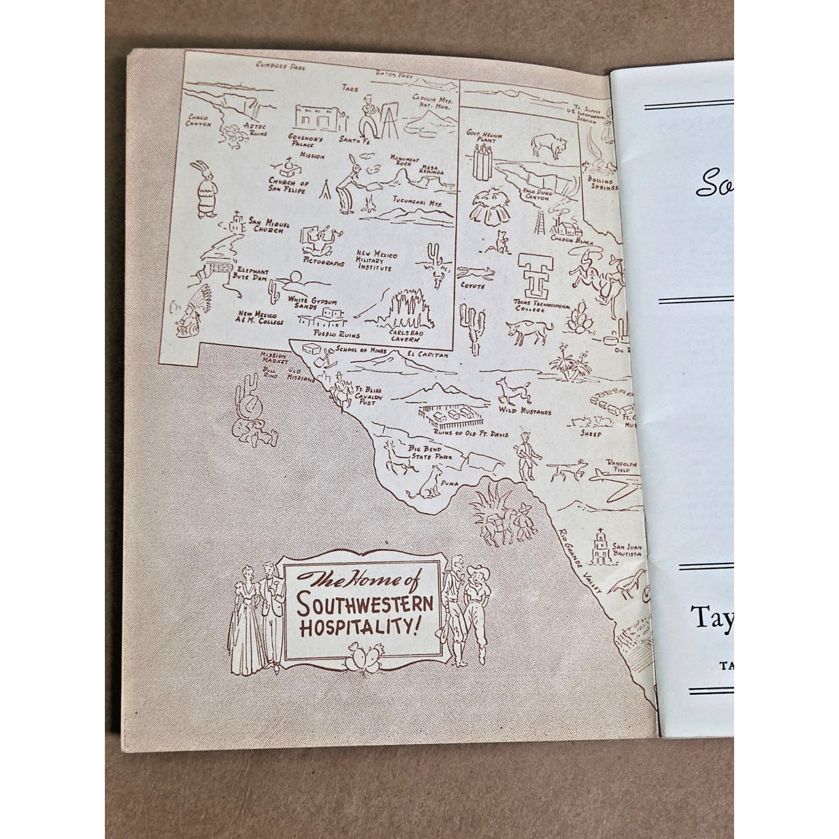 Rare 1941 "The Southwestern Hostess" Vintage Texas Ephemera Book- Barbara Taylor