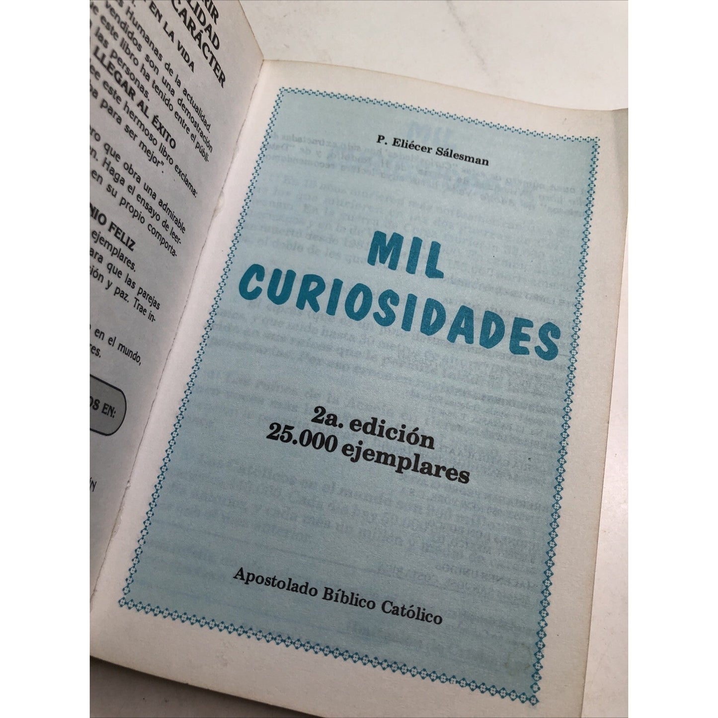 MIL CURIOSIDADES by P. ELIECER SALESMAN PB 24th EDITION IN SPANISH ESPANOL