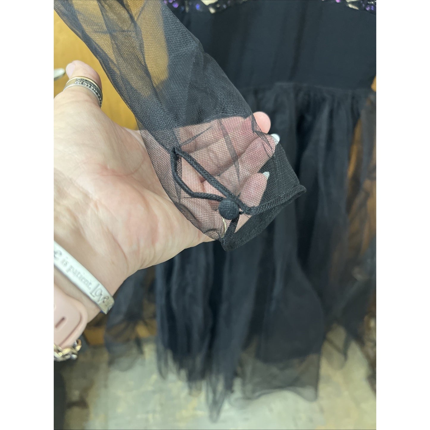 1940’s BENHAM ORIGINAL Mesh Sleeve Sequined Bodice Evening or Cocktail Dress