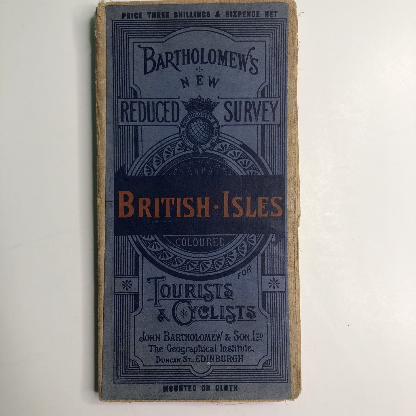 1920-1930 BARTHOLOMEW’S BRITISH ISLES COLOUR LINEN BACK TOURISTS & CYCLISTS MAP
