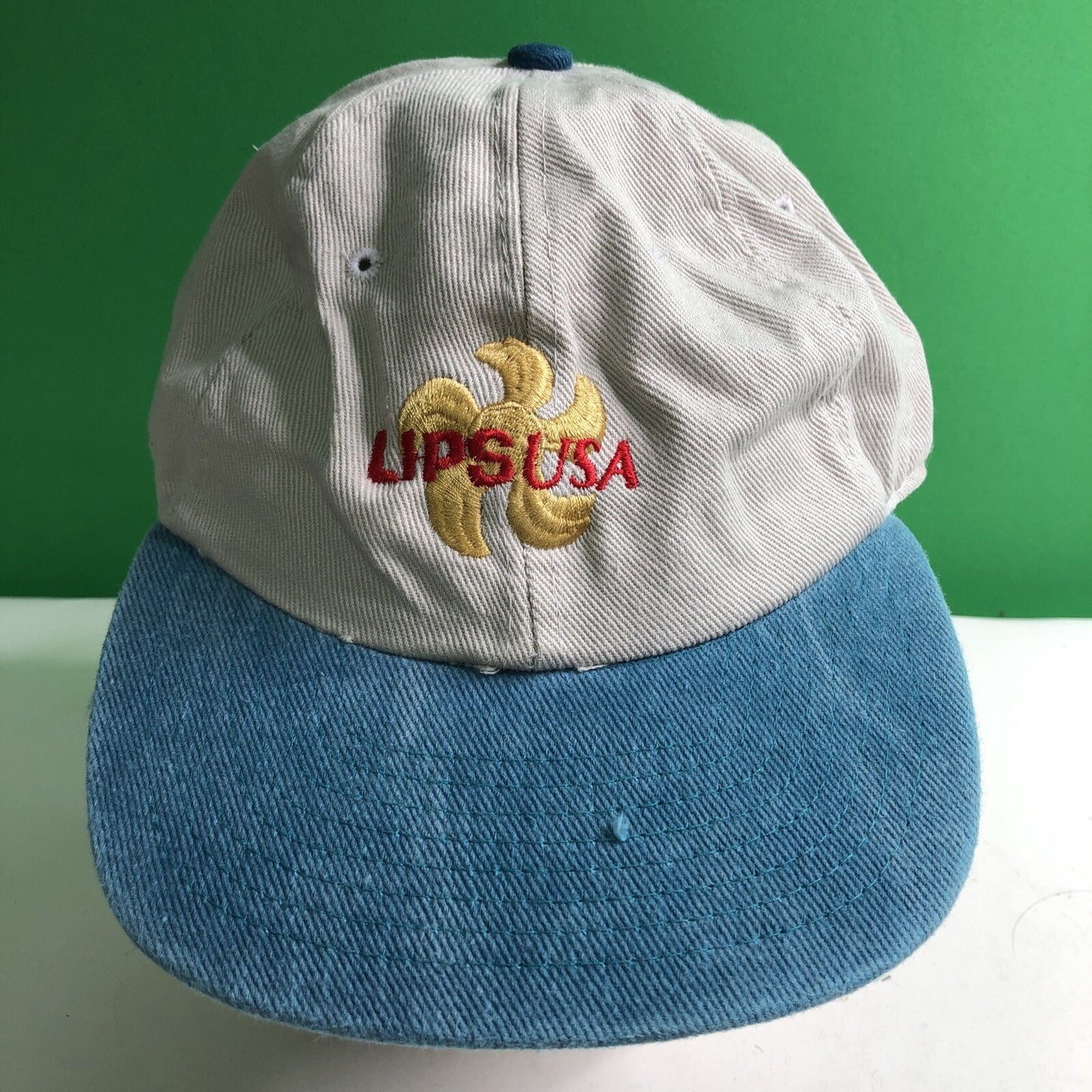 Vintage LIPS USA Logo Strap Back Canvas Ball Cap Hat