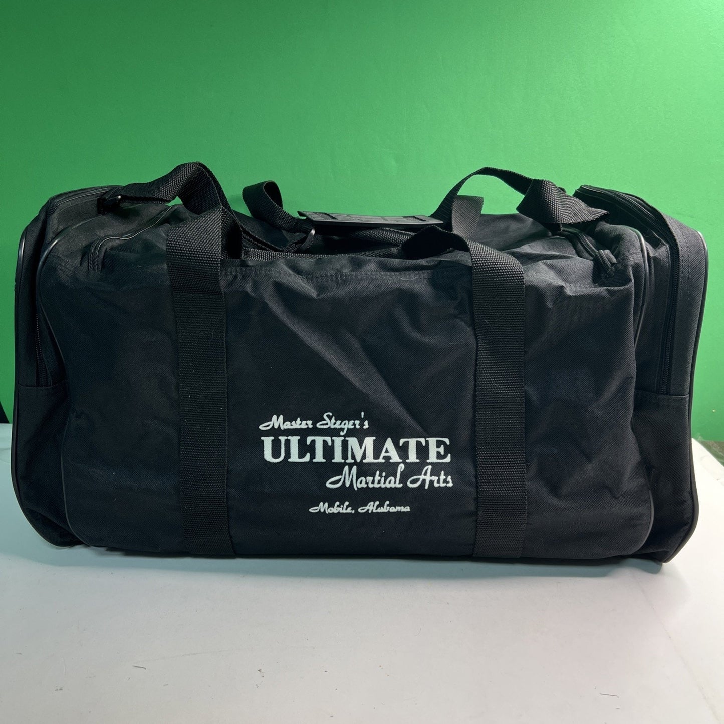 Vintage Gym Duffel Bag 23”x12”x12” Master Steger’s Martial Arts Mobile Alabama