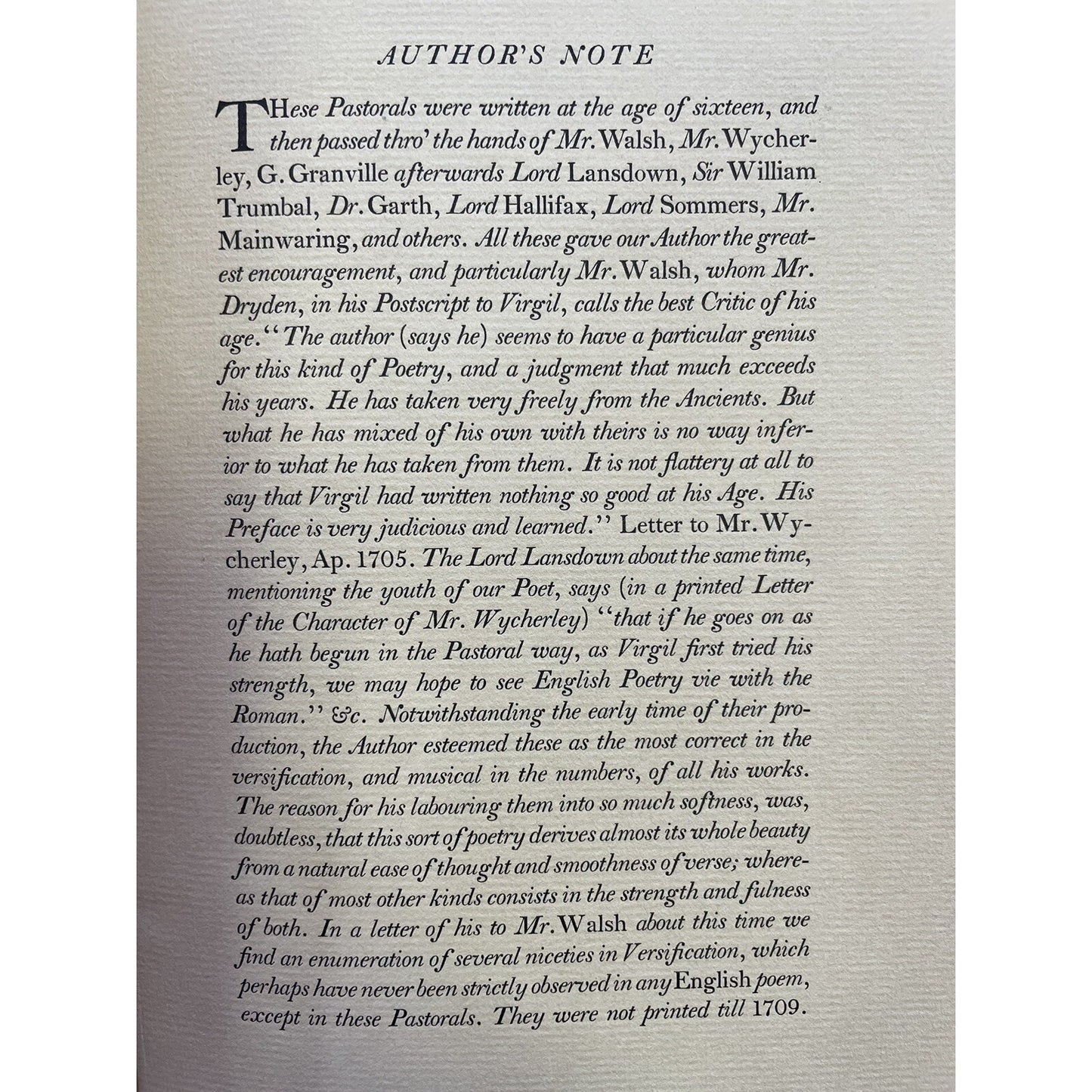 Pastorals With A Discourse On Pastoral Poetry By Alexander Pope Ltd Ed #175/235