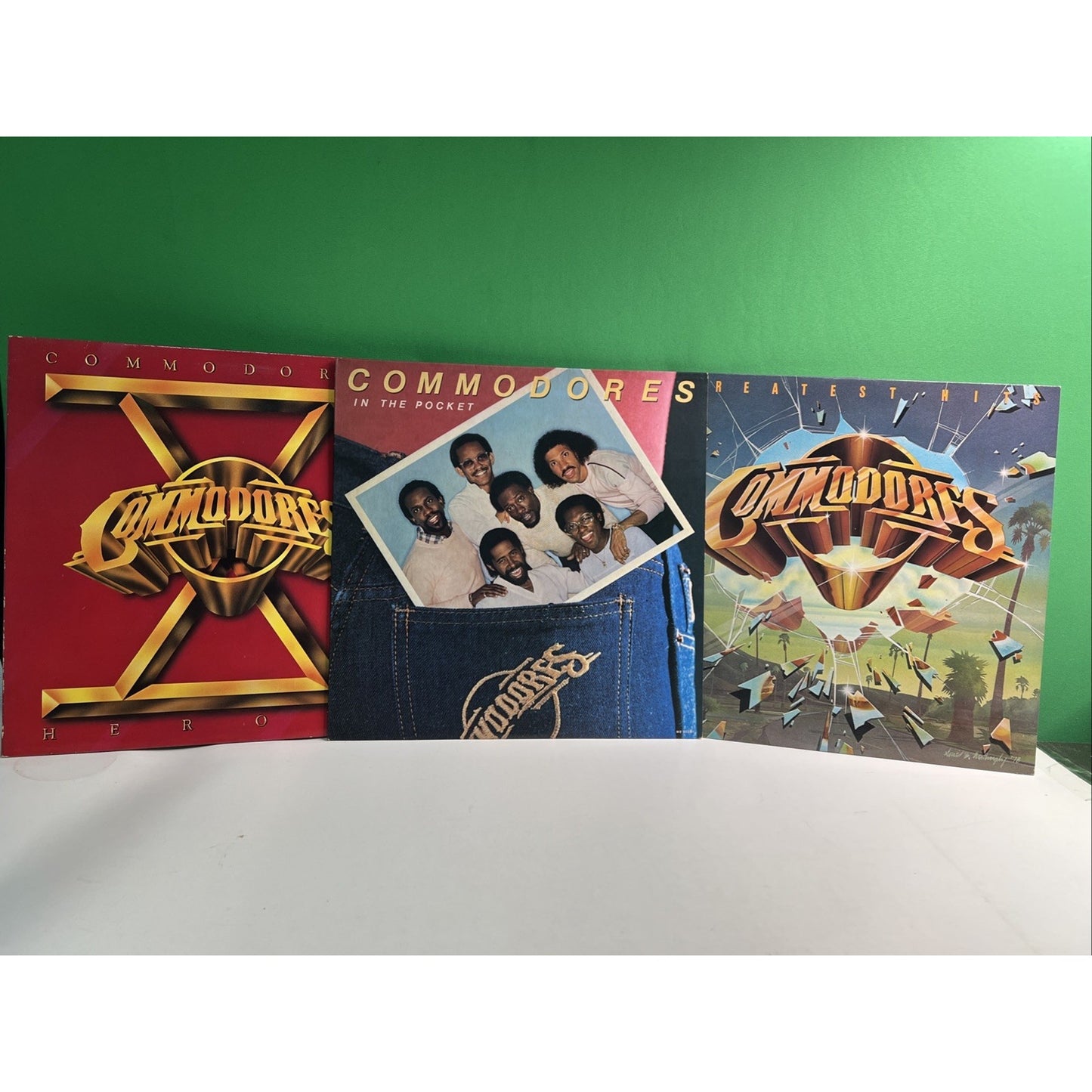 Lot Of 3 COMMODORES Records LP Heroes, In The Pocket, Greatest Hits MOTOWN LABEL