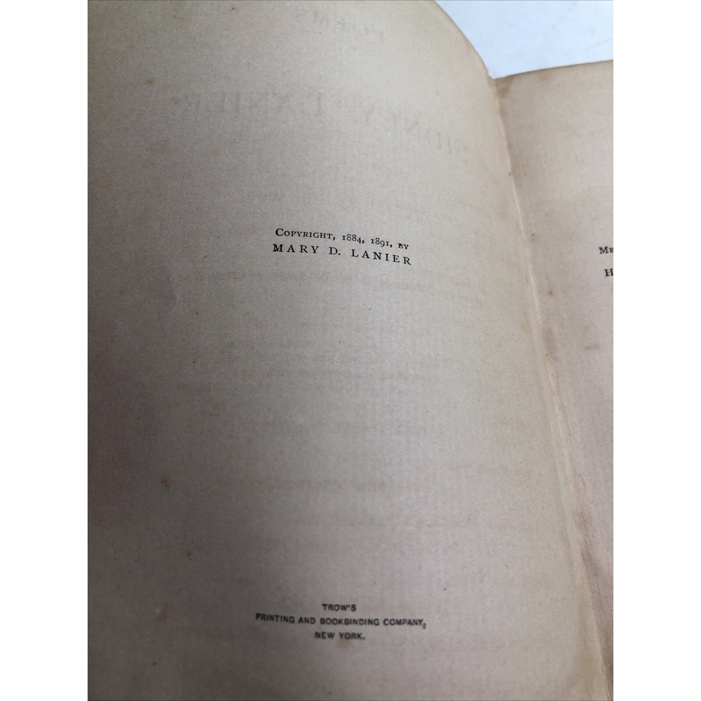 Poems of Sidney Lanier Hardcover Edited by His Wife New Edition 1894