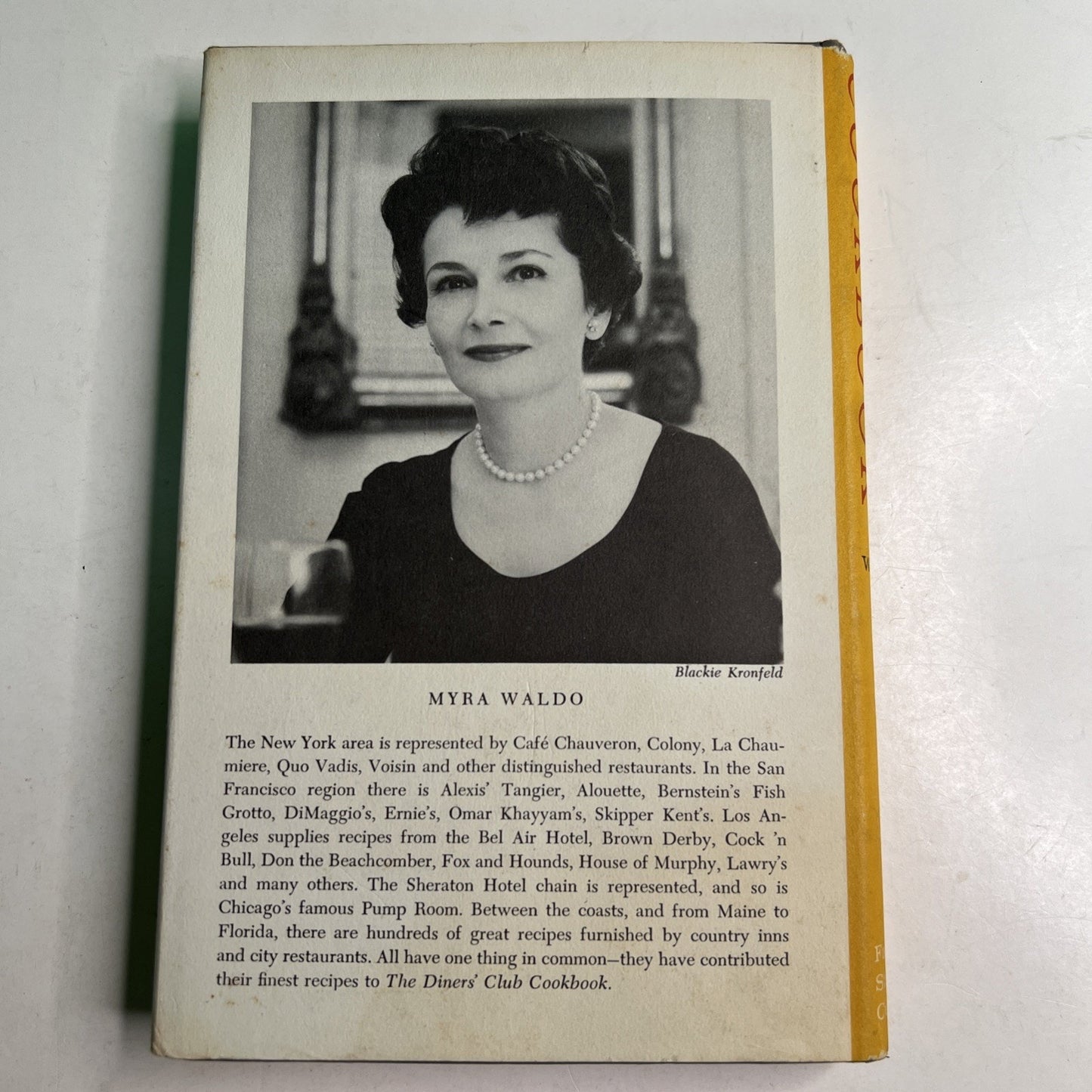 1959 DINERS' CLUB COOKBOOK Book by Myra Waldo HC DJ Great Recipes Restaurants