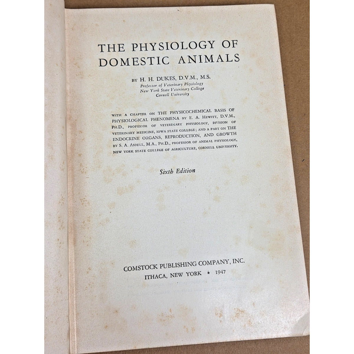 Vintage 1951 The Physiology of Domestic Animals - Dukes Veterinary Textbook
