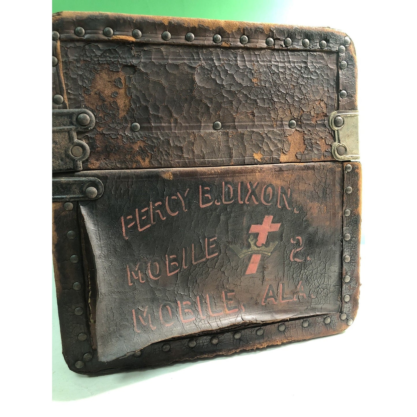 Circa 1800’s Trunk Knights Templar Masons Mobile Alabama ALA AL Percy B. Dixon