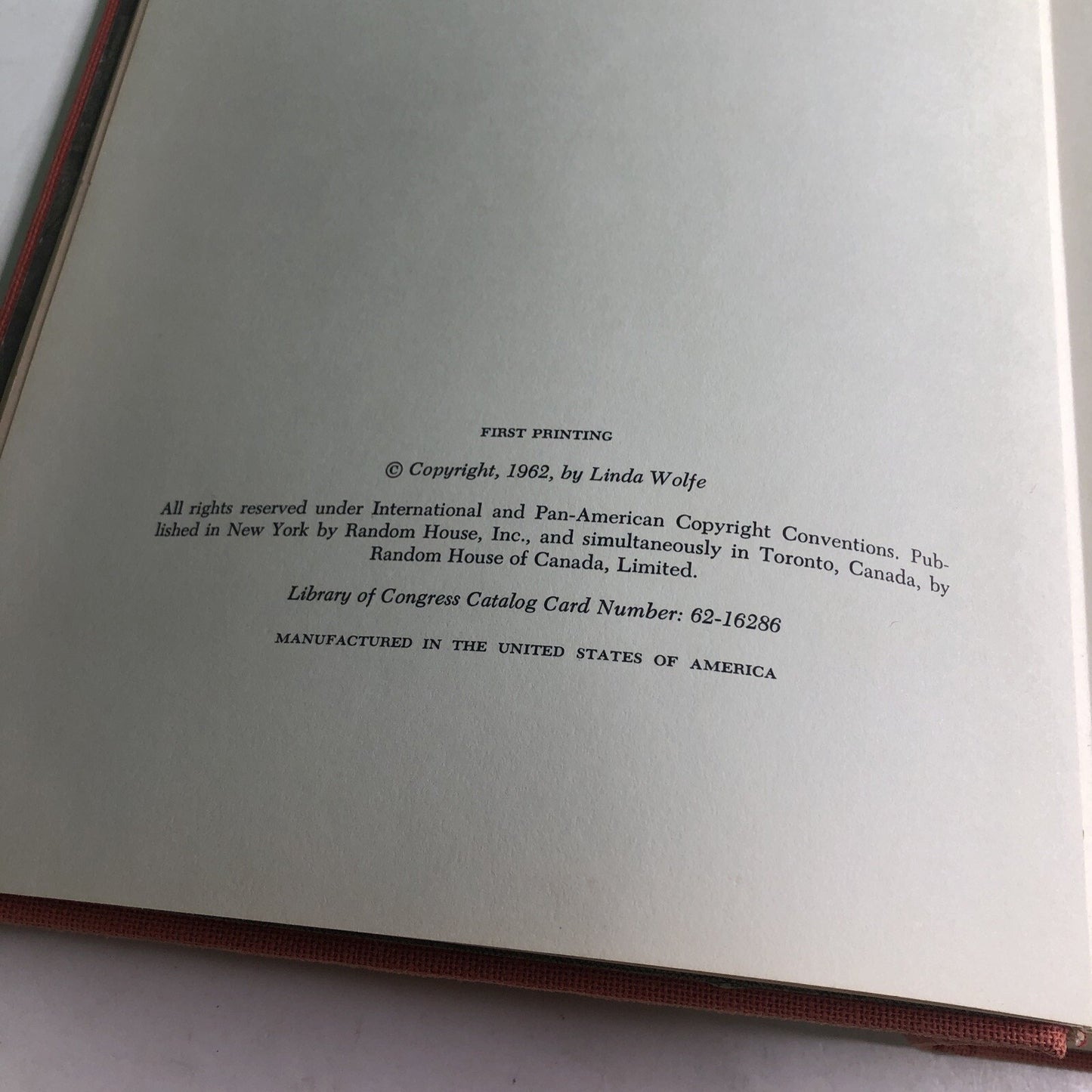The Literary Gourmet Cookbook By Linda Wolfe First Printing 1962 HC