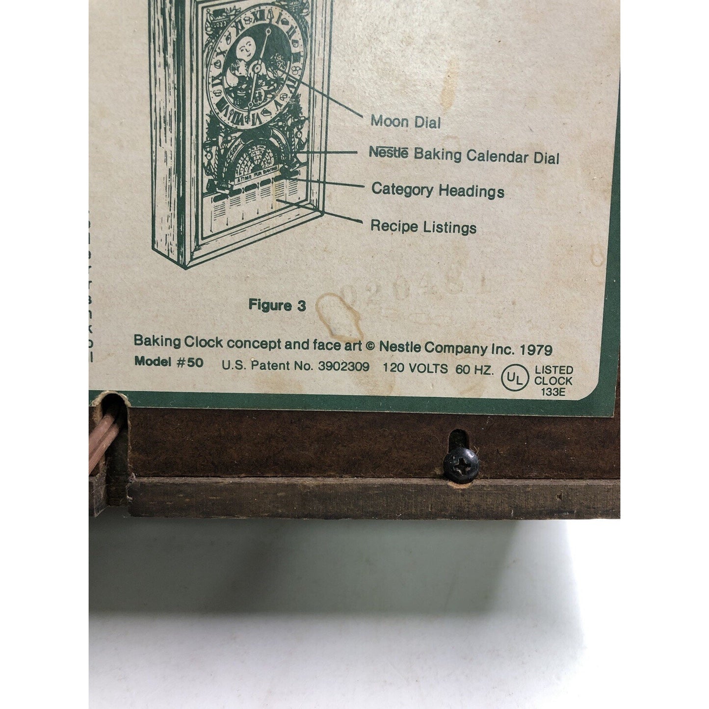 1979 Nestle 50th Anniversary A Time for Baking CLOCK Toll House Cookies WORKS!