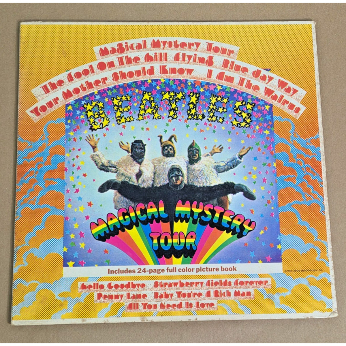 Vintage Beatles Magical Mystery Tour LP Rainbow Label+1969 Paul is Dead Clipping