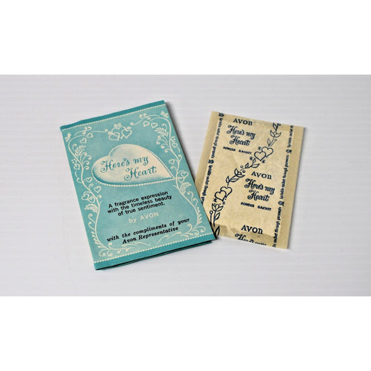 Vintage 1957 Avon Rep. Fragrance Sachet Brochure & Sample, Here's My Heart Scent