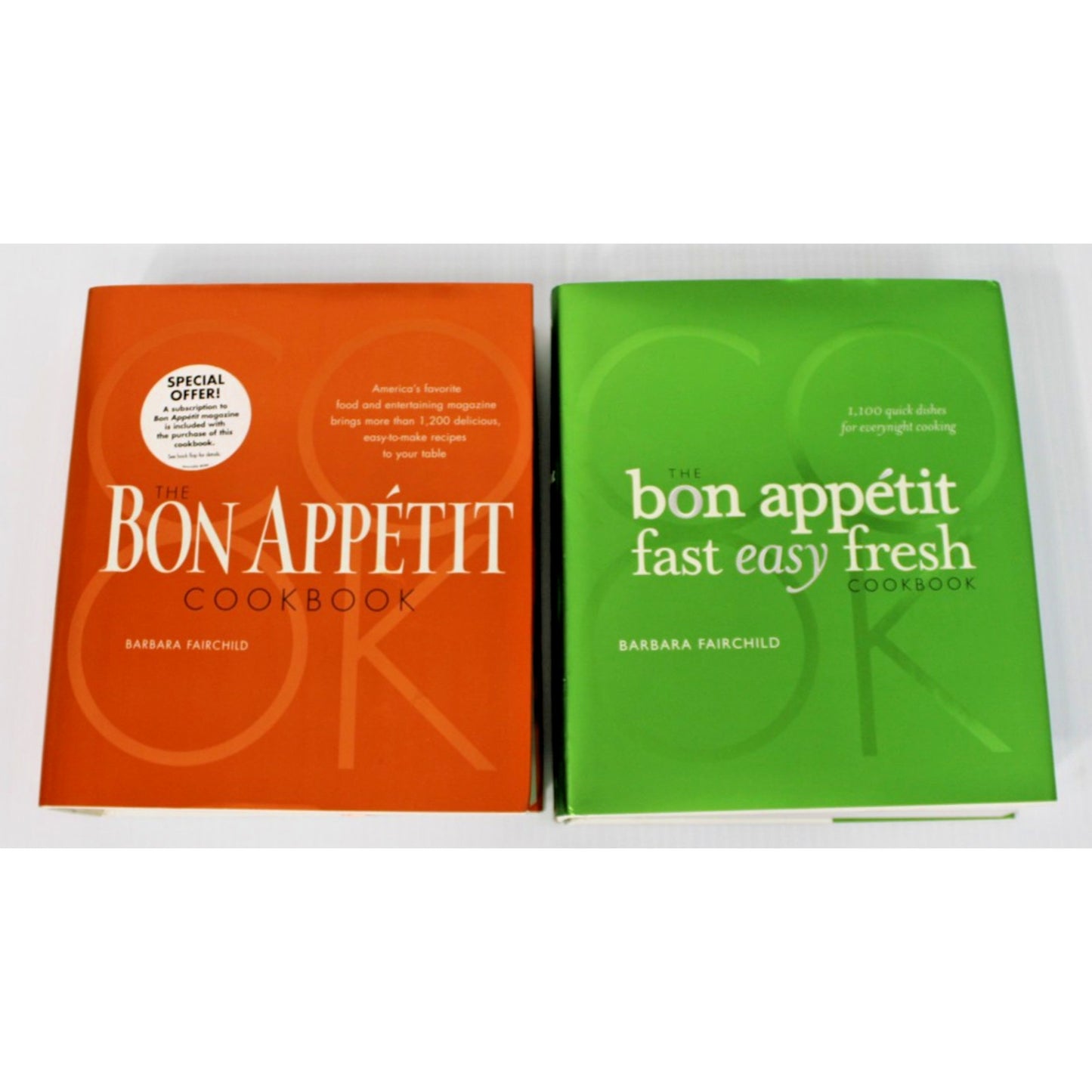 The Bon Appetit Cookbook + Fast Easy Fresh Cookbook- Barbara Fairchild, Lot of 2