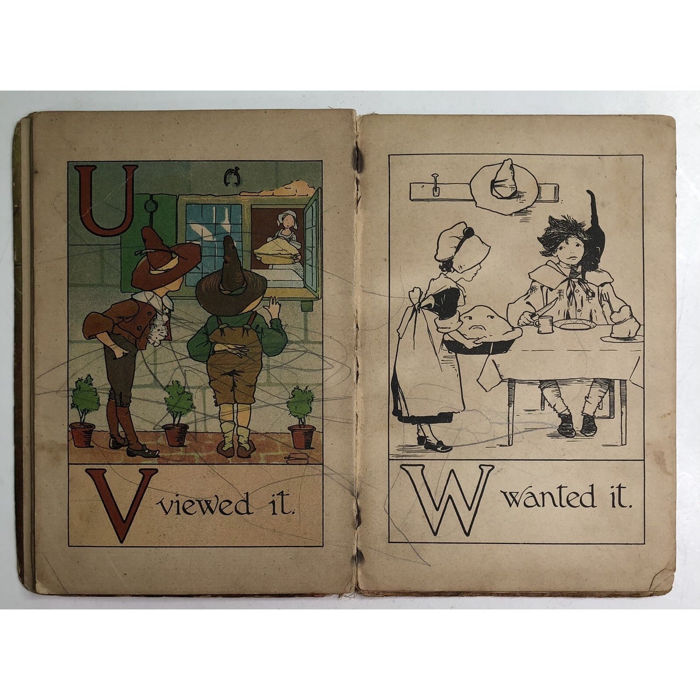 Antique WEE FOLKS’ ALPHABET by Bessie Hitch RARE As Is HTF