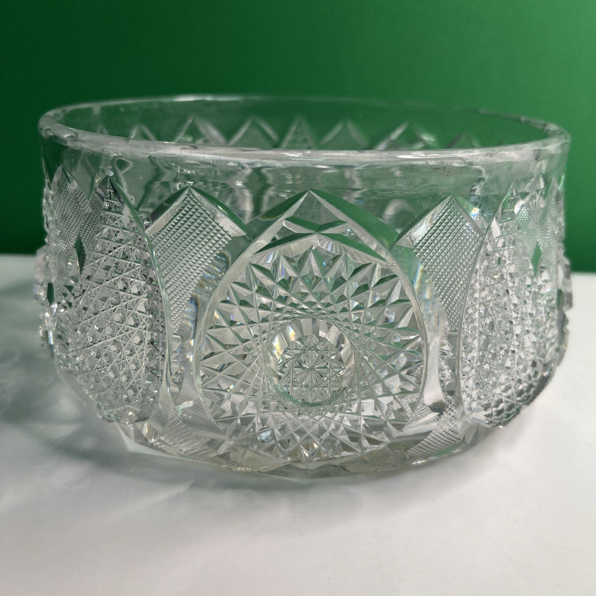 Elegant Vintage Cut Crystal Bowl 7.5” Diameter