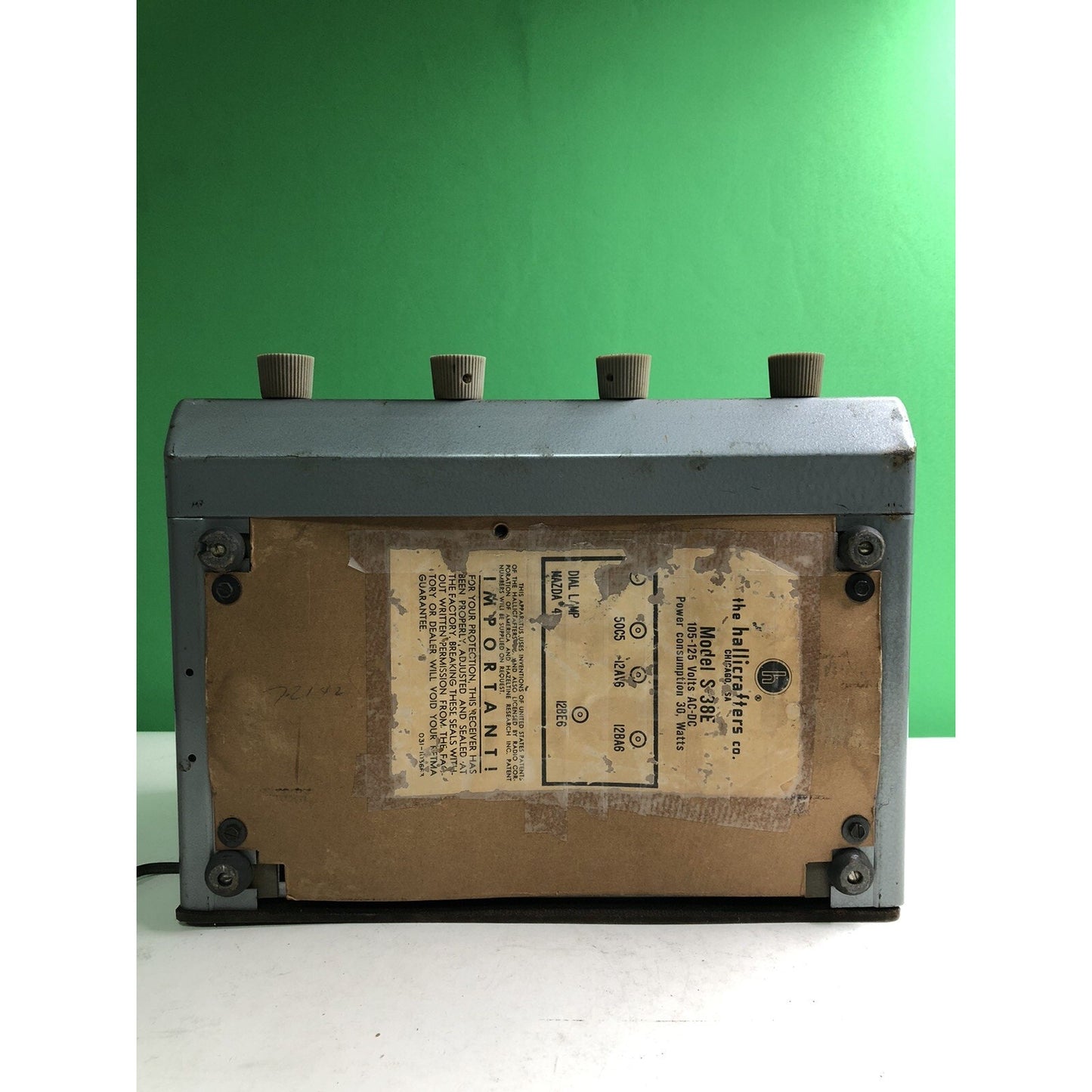 VTG Short Wave Radio Receiver By The Hallicrafters Co. MODEL S-38E Works 4 Band