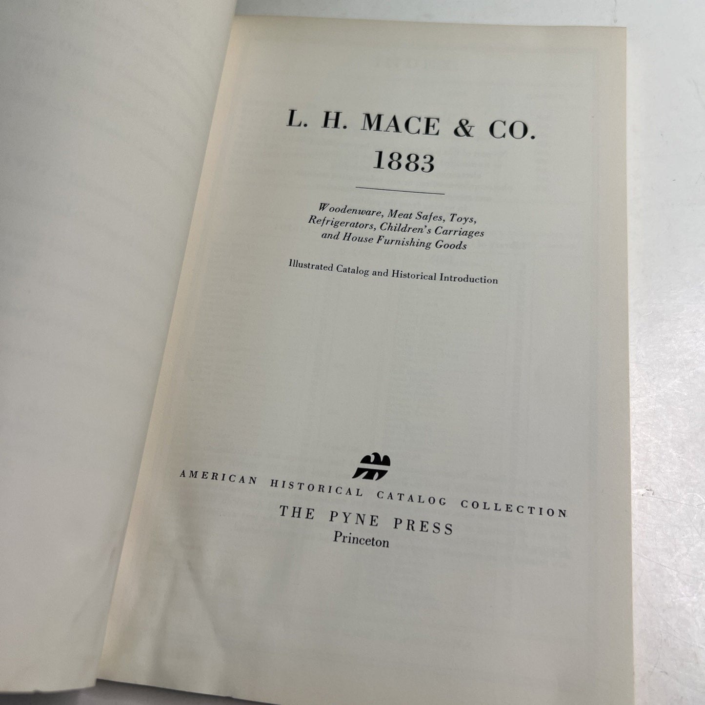 L. H. Mace & Co. 1883 American Historical Catalog 1971 Reprint First Edition
