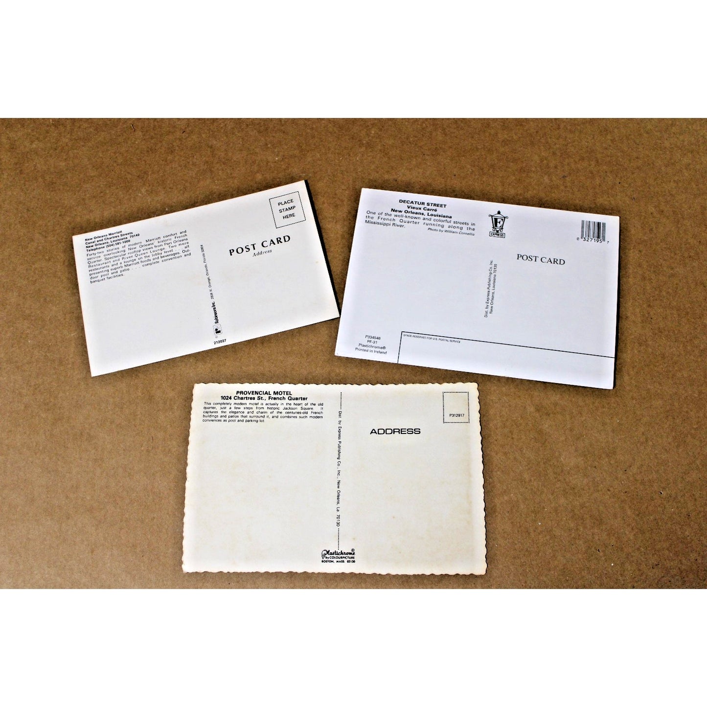 Lot of 3 Vintage French Quarter, New Orleans, Lousisiana Souvenir Postcards