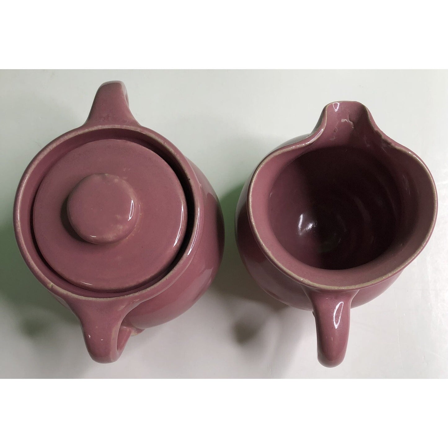 Early Antique CORNELISON POTTERY Bybee Kentucky SUGAR & CREAMER SET Hand Made