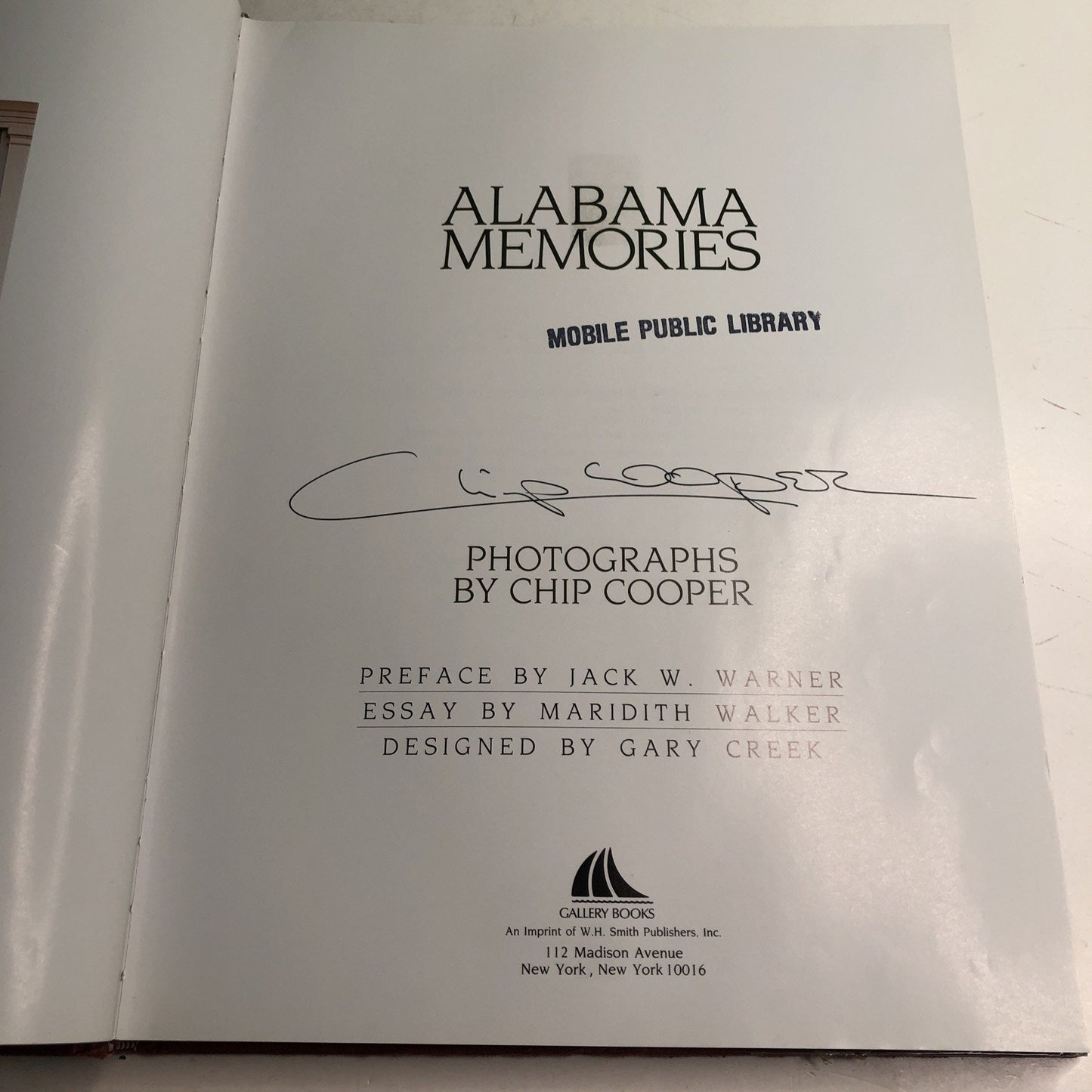 ALABAMA MEMORIES by Chip Cooper Photographs 1st edition 1989 Signed HC DJ