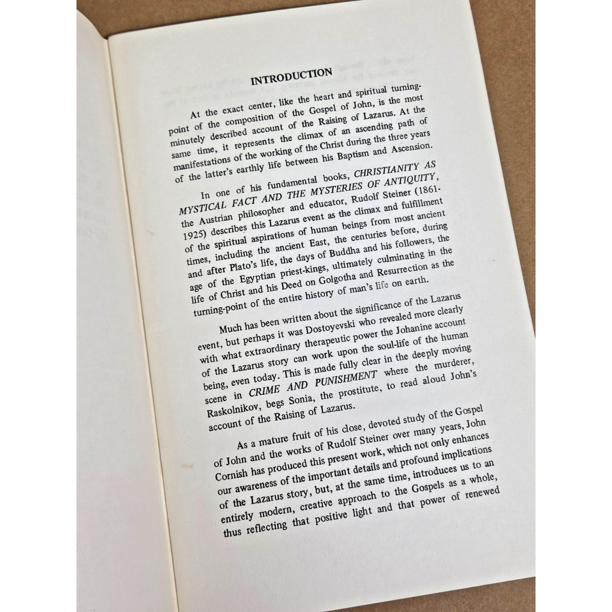 1979 The Raising of Lazarus John Cornish- Rudolf Steiner Anthroposophy 1st Ed.