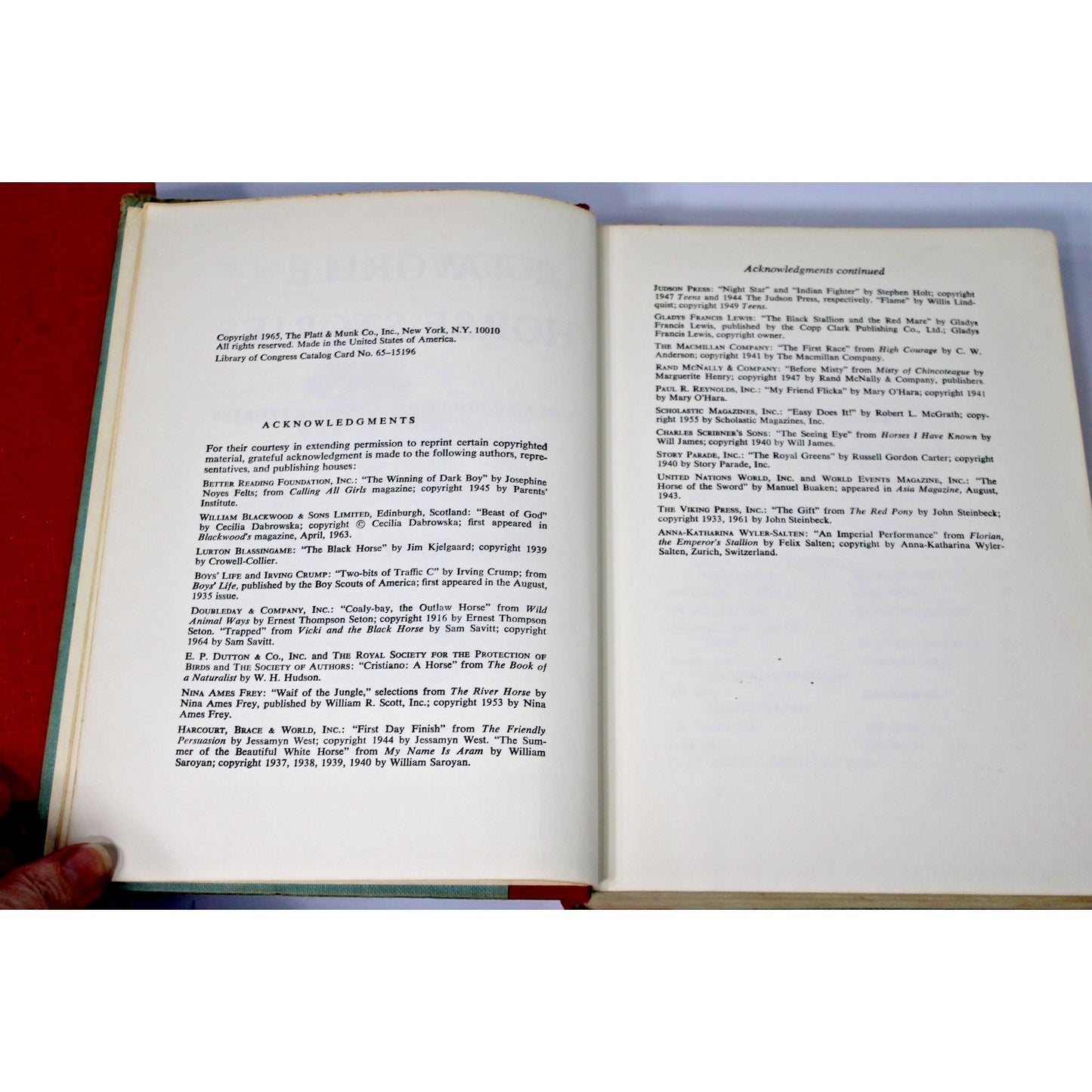 The Mustangs & The Big Book of Favorite Horse Stories, 2 Mid-Century Horse Books
