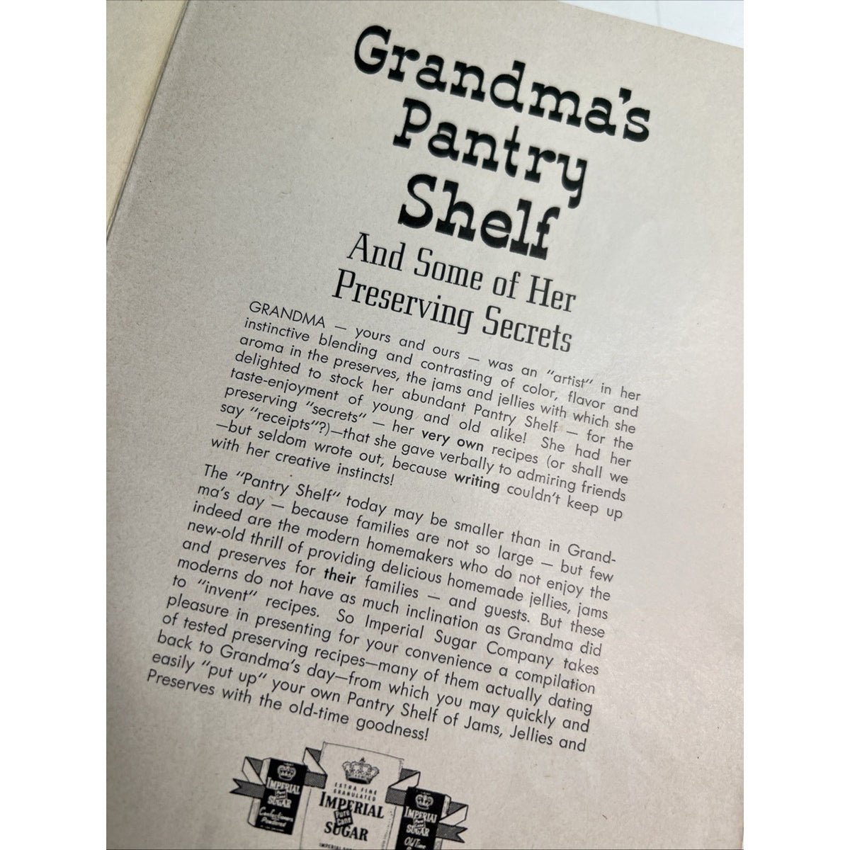 Vintage Imperial Sugar Cookbooklet Sugar Land Texas Grandma’s Pantry Shelf
