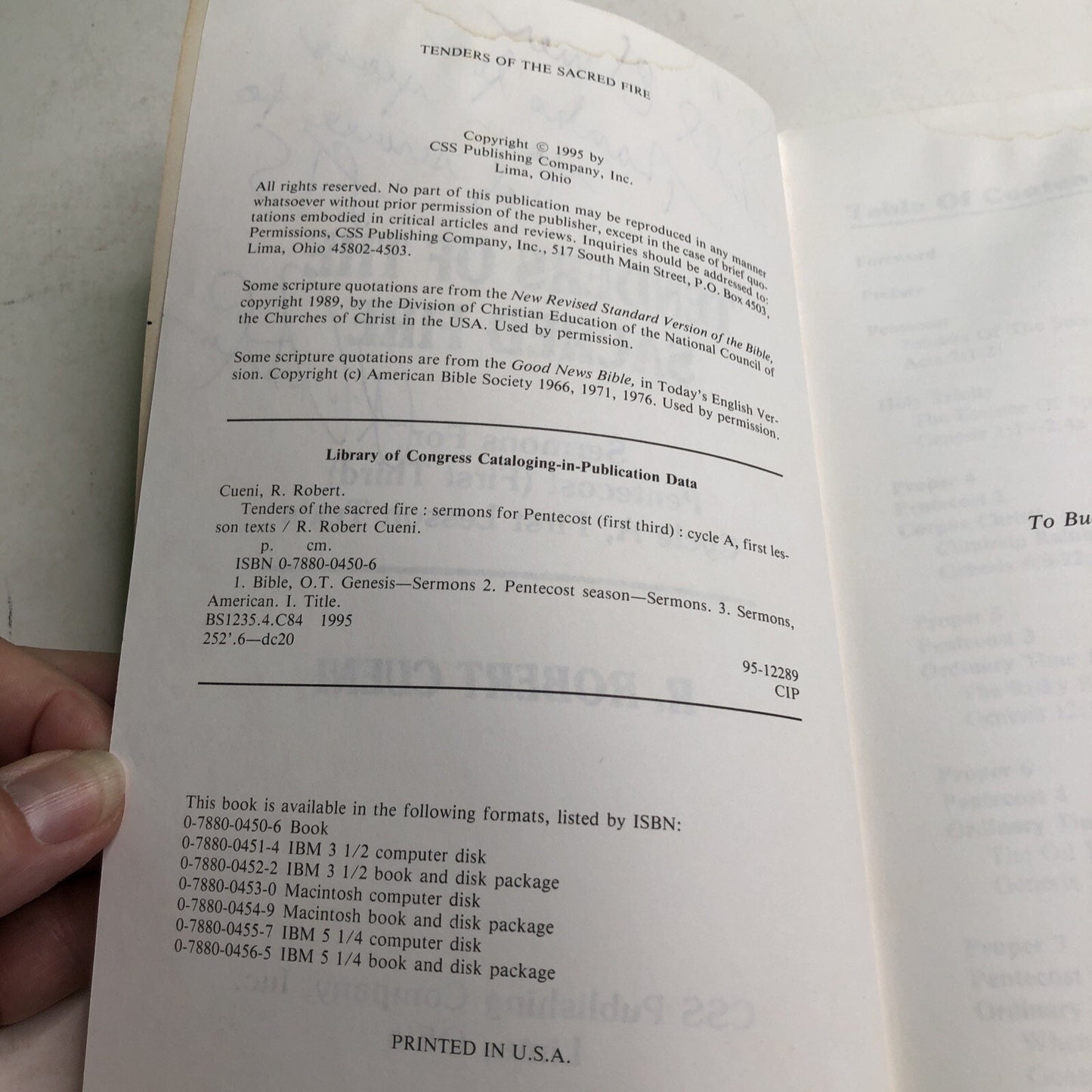 Tenders of the Sacred Fire: Sermons for the Season After Pentecost SIGNED CUENI