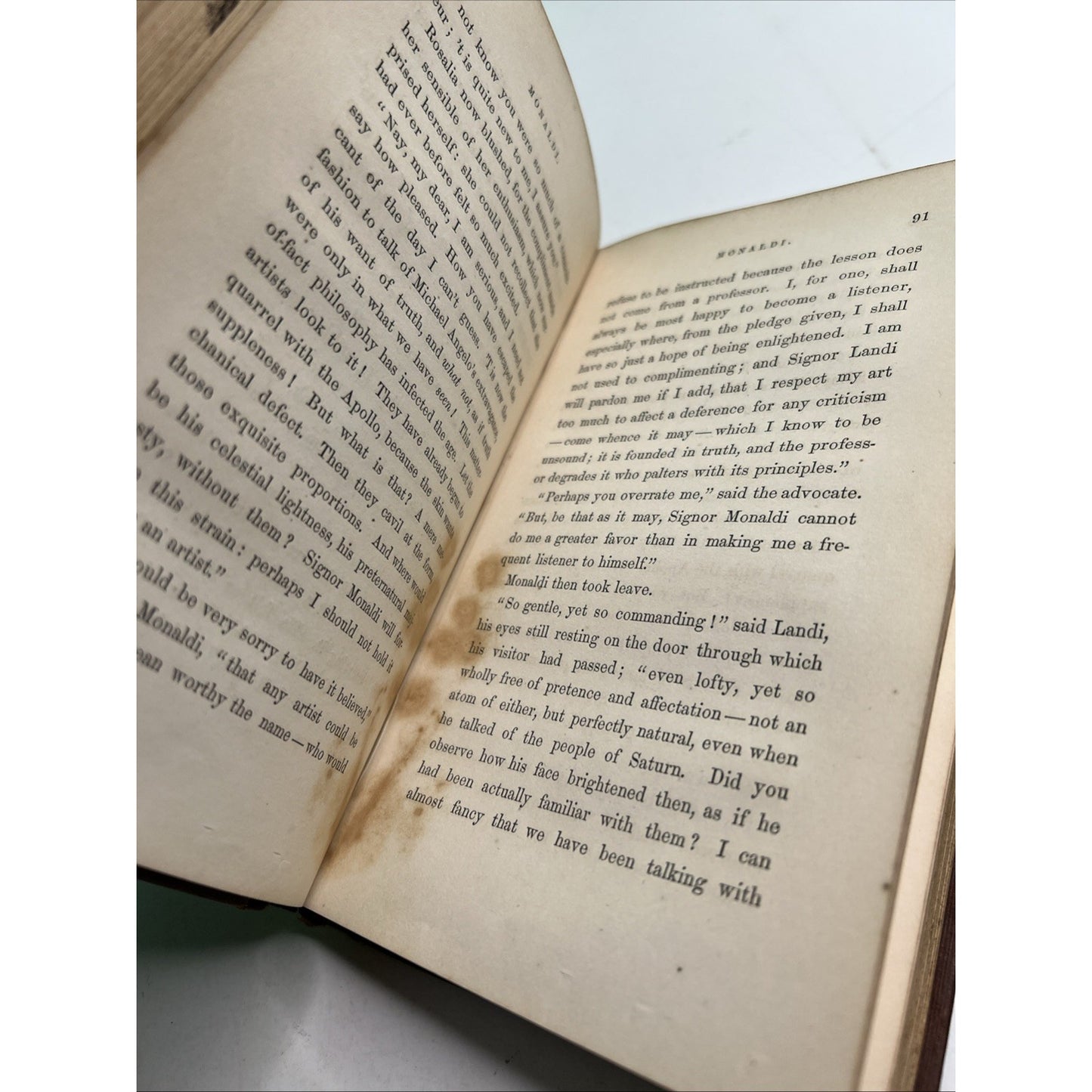 Monaldi: A Tale by Washington Allston 1856 Hardcover