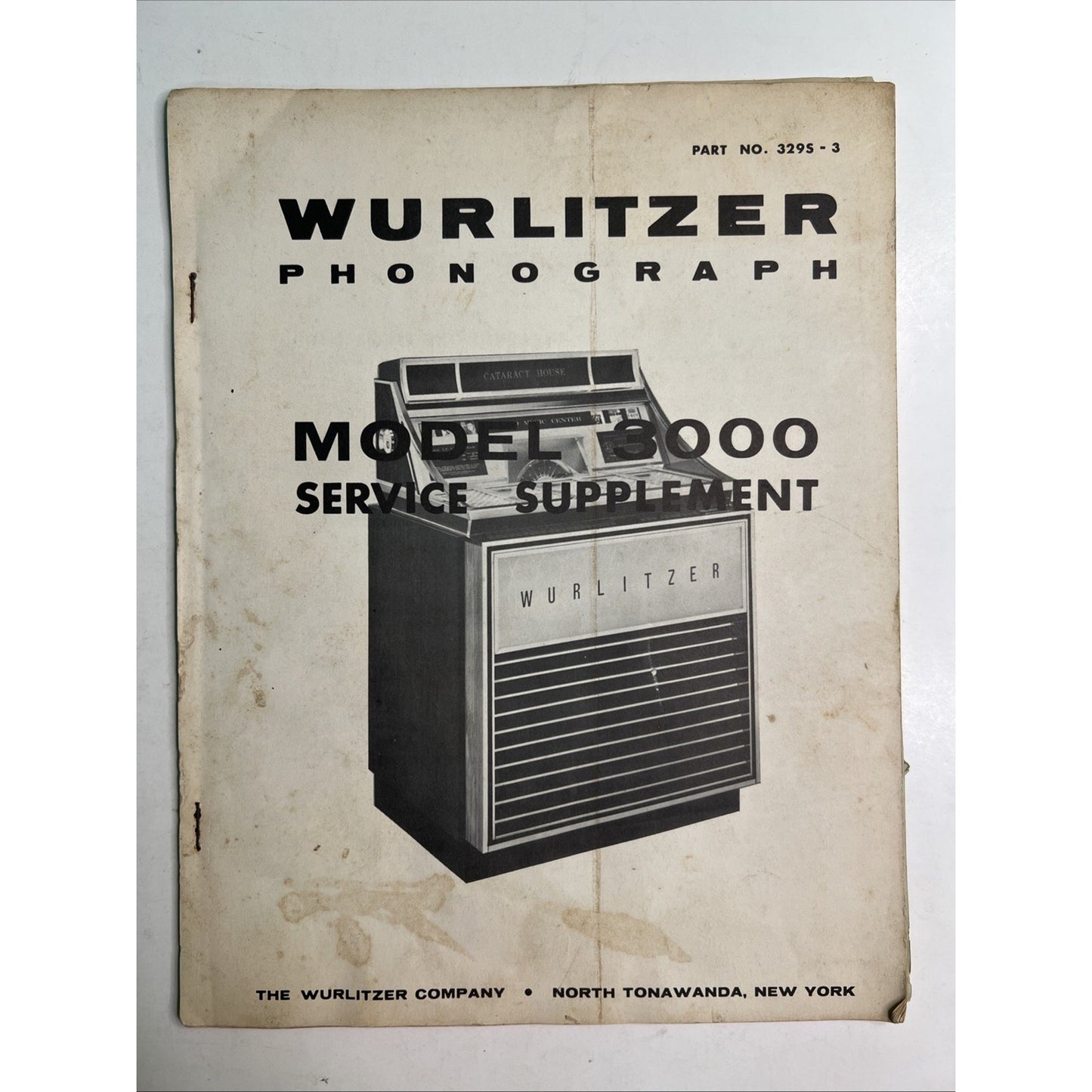 WURLITZER PHONOGRAPH Model 3000 Service Supplement Juke Box Schematics Wiring