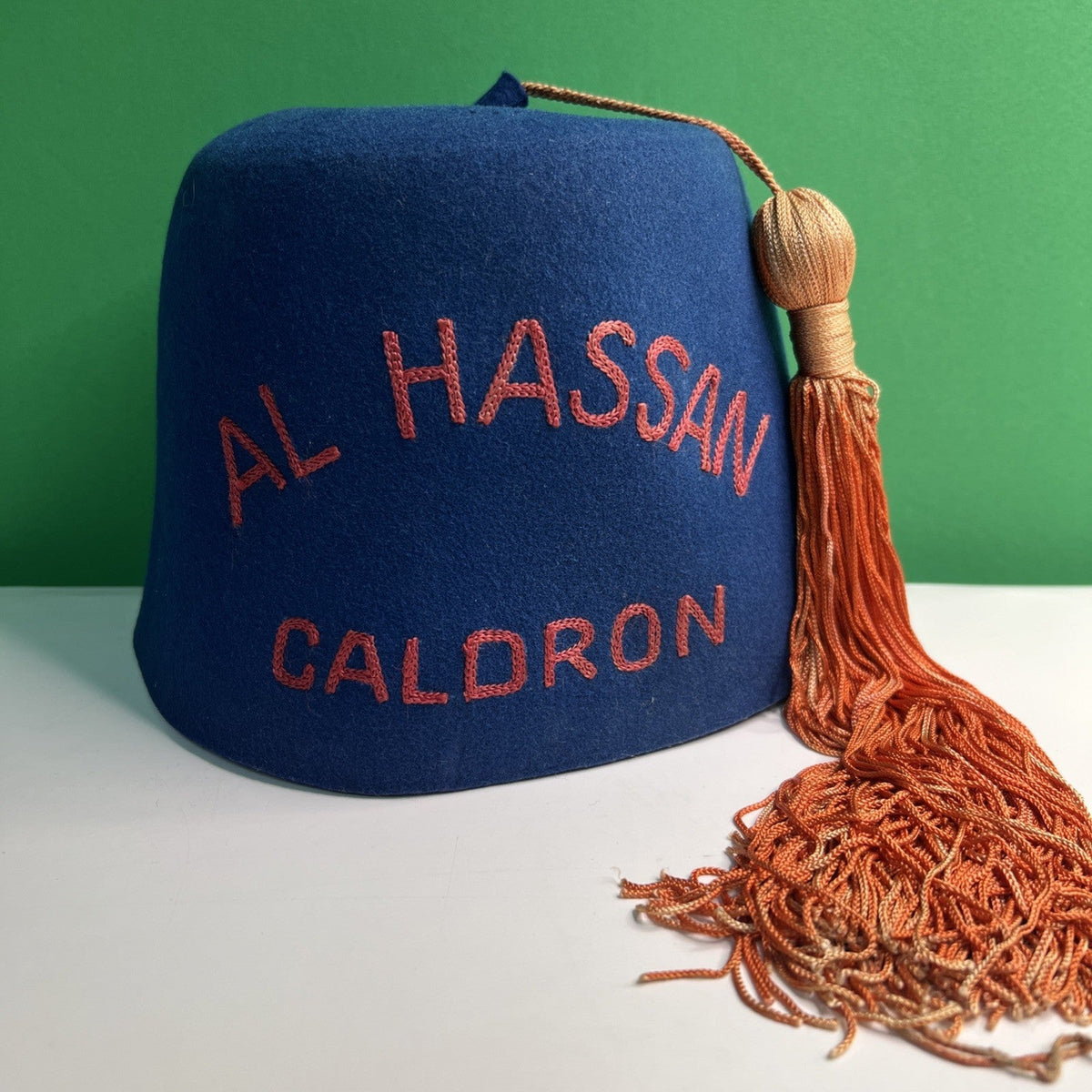 Vintage Shriners Fez Masonic Hat Al Hassan Caldron Tassel Gemsco New York