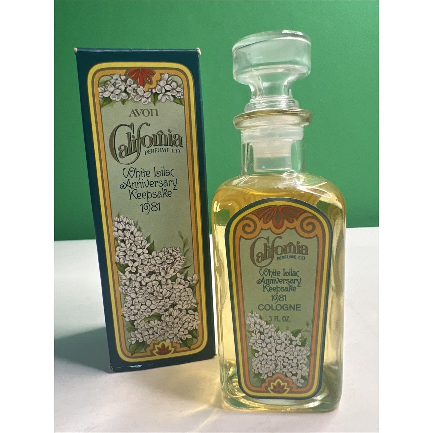 Vintage Avon NOS California Perfume Co White Lilac Anniversary Keepsake 1981 3oz