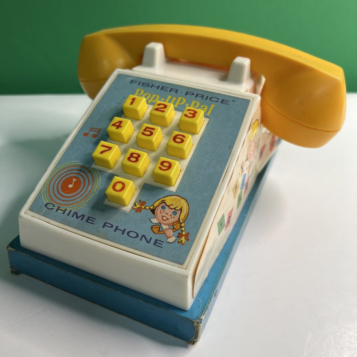Vintage 1968 Fisher Price Pop Up Pal Chime Phone #150 Toy Telephone