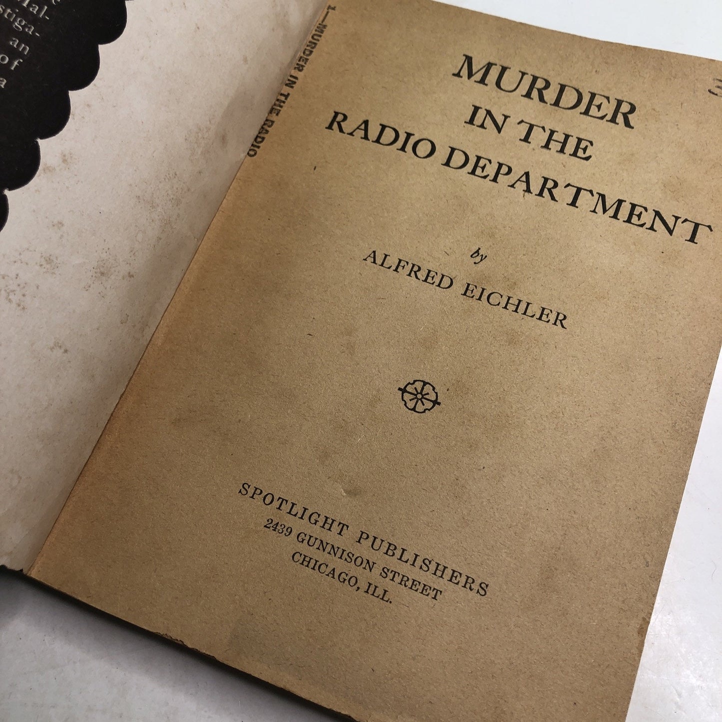 Murder In The Radio Department Eerie Series Alfred Eichler 1944 Paperback