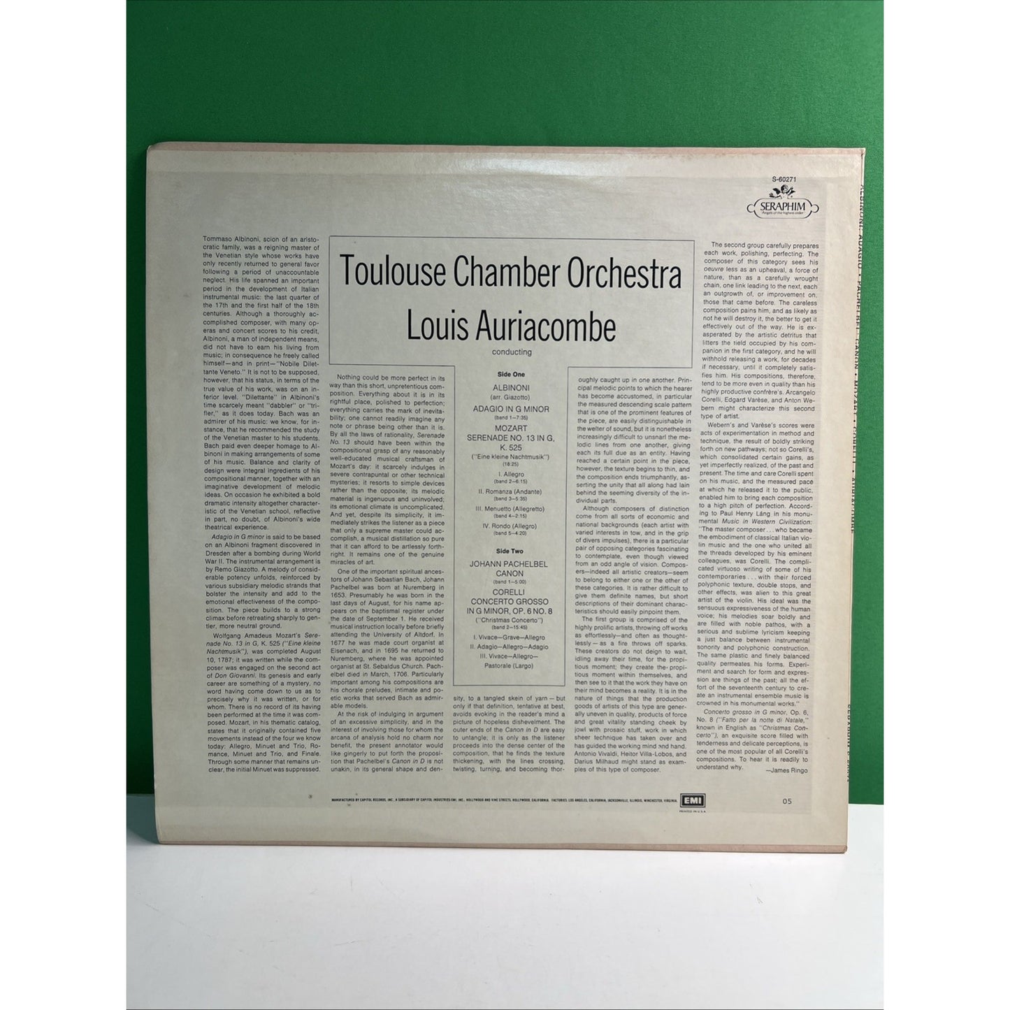 Albinoni Adagio Pachelbel Canon Christmas Concerto Eine Kleine Nachtmusik Vinyl